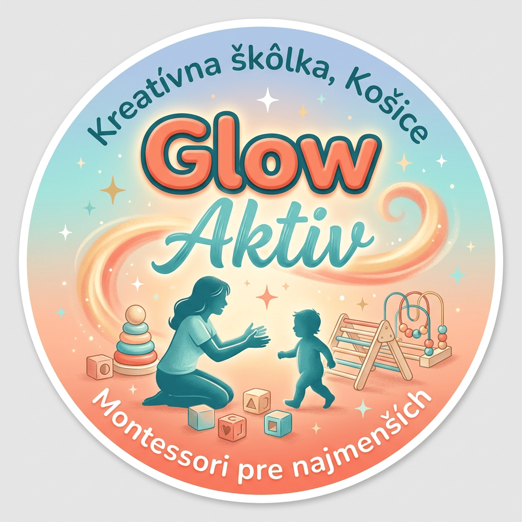 Logo Glow Aktiv - mama s batoľaťom medzi Montessori hračkami